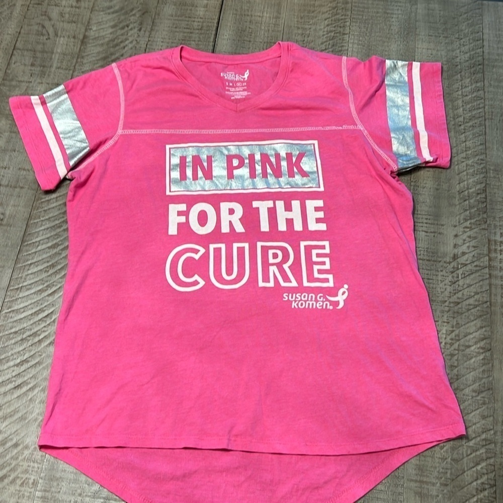 Susan G. Komen IN PINK FOR A CURE short sleeve varsity tee